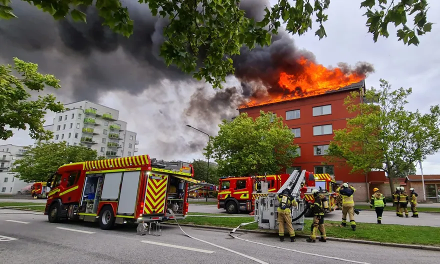 Brand i flerbostadshus